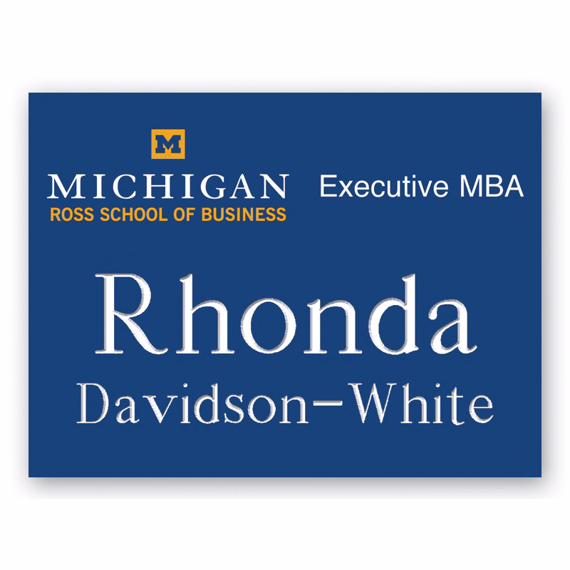 Deluxe Name Badge Custom Screened & Engraved (11-15 Square Inches)