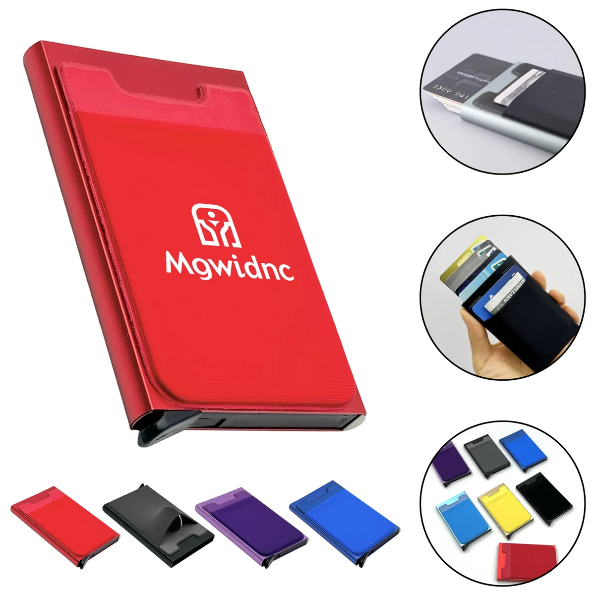 Anti-Theft Aluminum Multi-Slot RFID Blocking Card Holder with Elastic Fabric 1