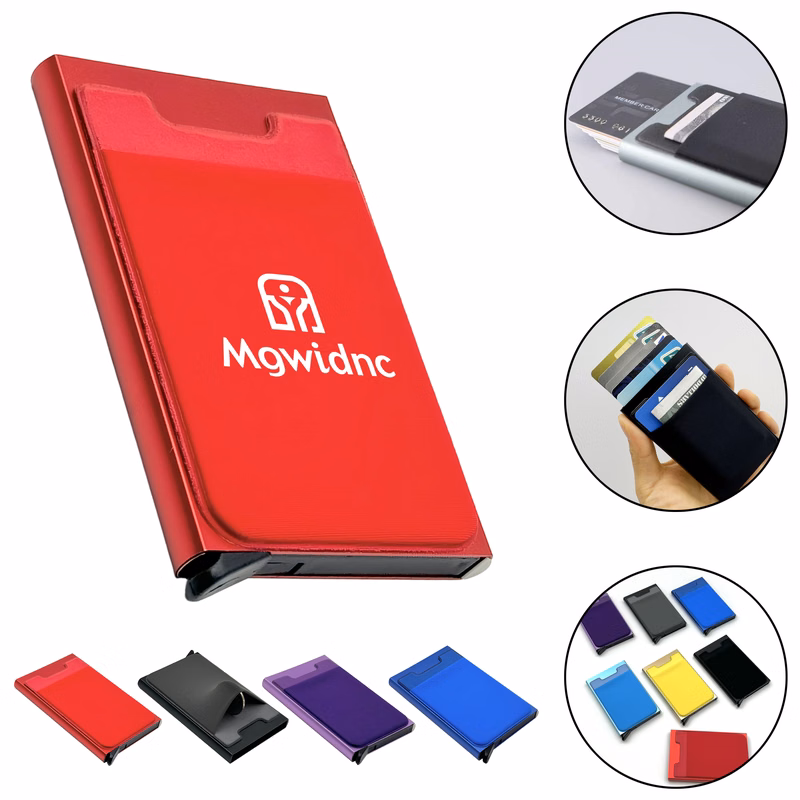 Anti-Theft Aluminum Multi-Slot RFID Blocking Card Holder with Elastic Fabric