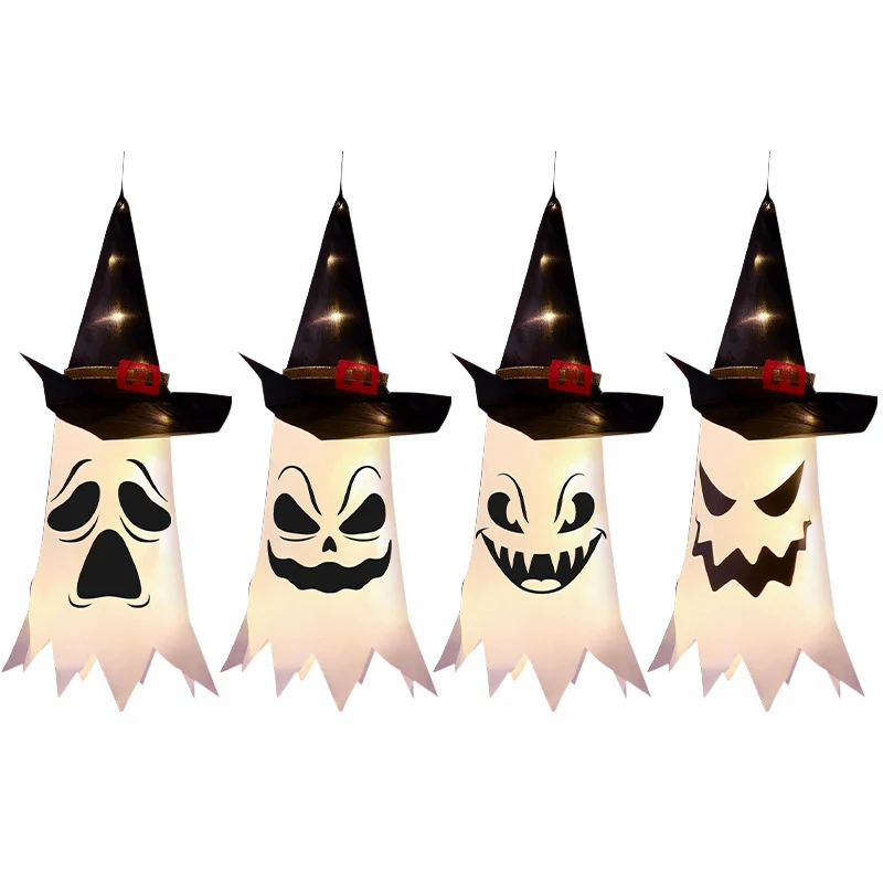 Spooky Witch Hat Ghost Lanterns 1