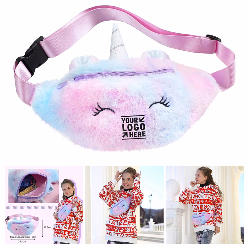 Rainbow Unicorn Plush Fanny Pack