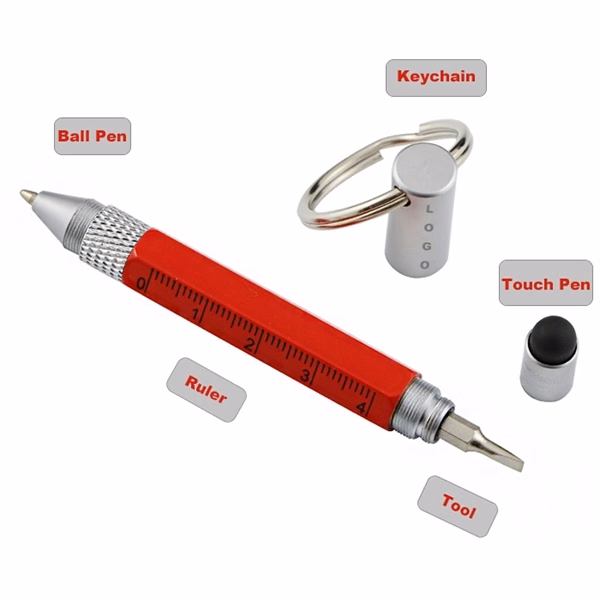 5 in 1 Malfunction Metal Ballpoint Pen with Key Chain