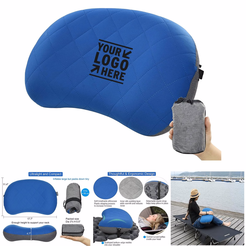 Soft Washable Cover Ultralight Inflatable Camping Compact Compressible Portable Travel Air Pillow