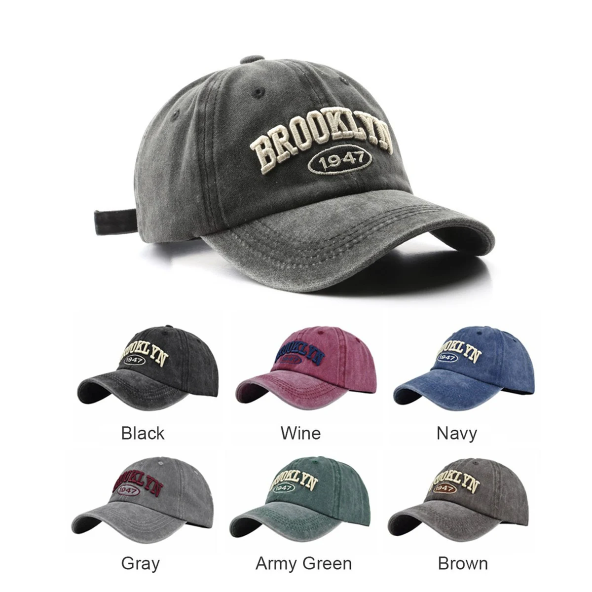 Embroidered Washed Cloth Golf Baseball Hats Caps 1