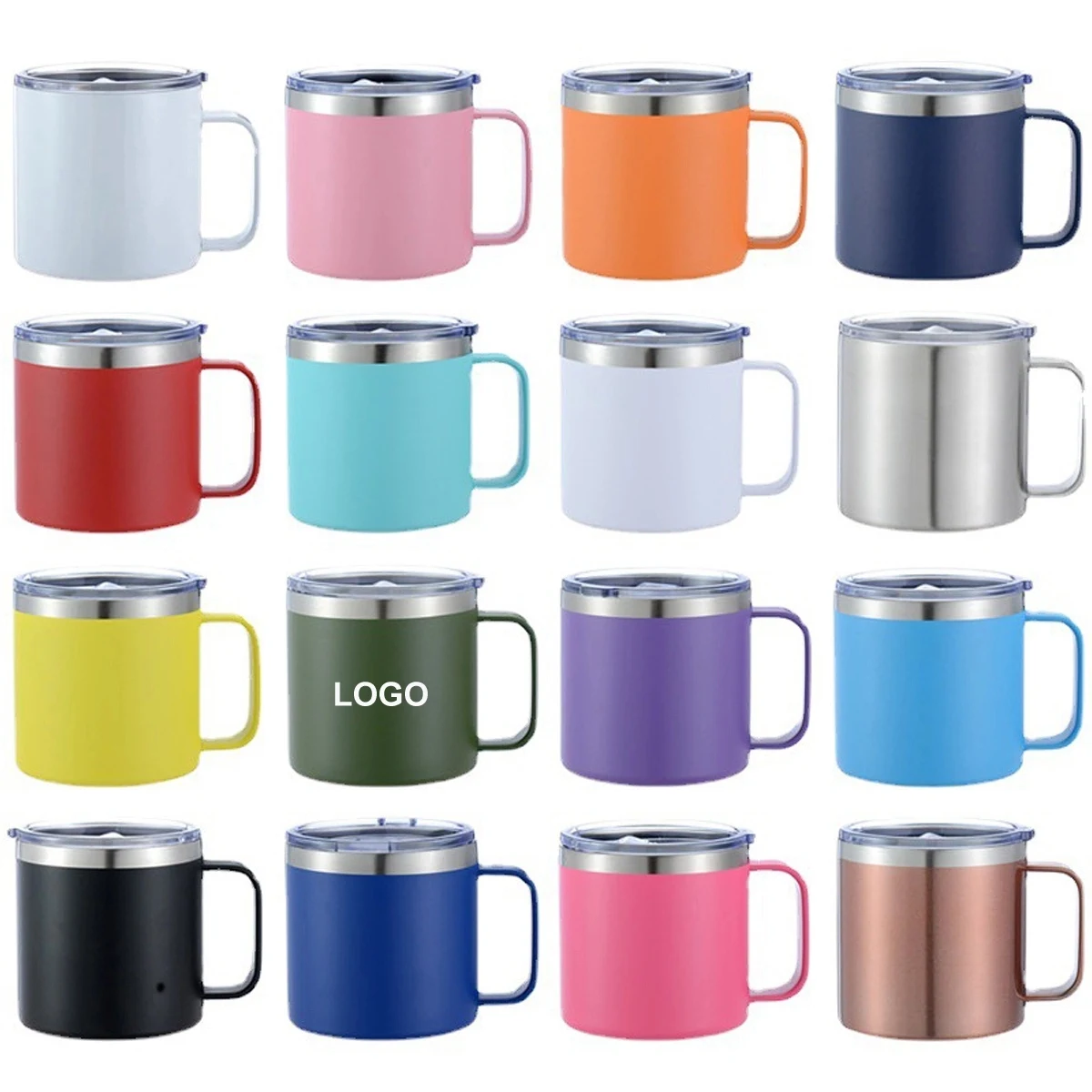 14Oz Vacuum Insulated Camping Mug With Lid Handle 1