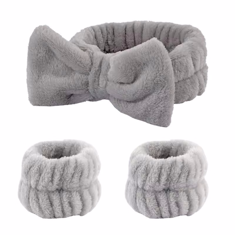 Spa Headband and Matching Wrist Bands for Washing Face