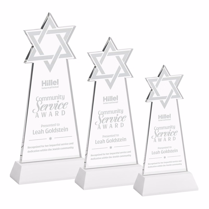 Star of David Award on Hartford Base - White