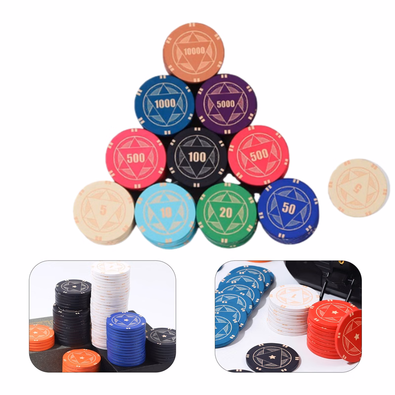 Custom Ceramic Poker Chips Set Casino Style Club Gaming Coin