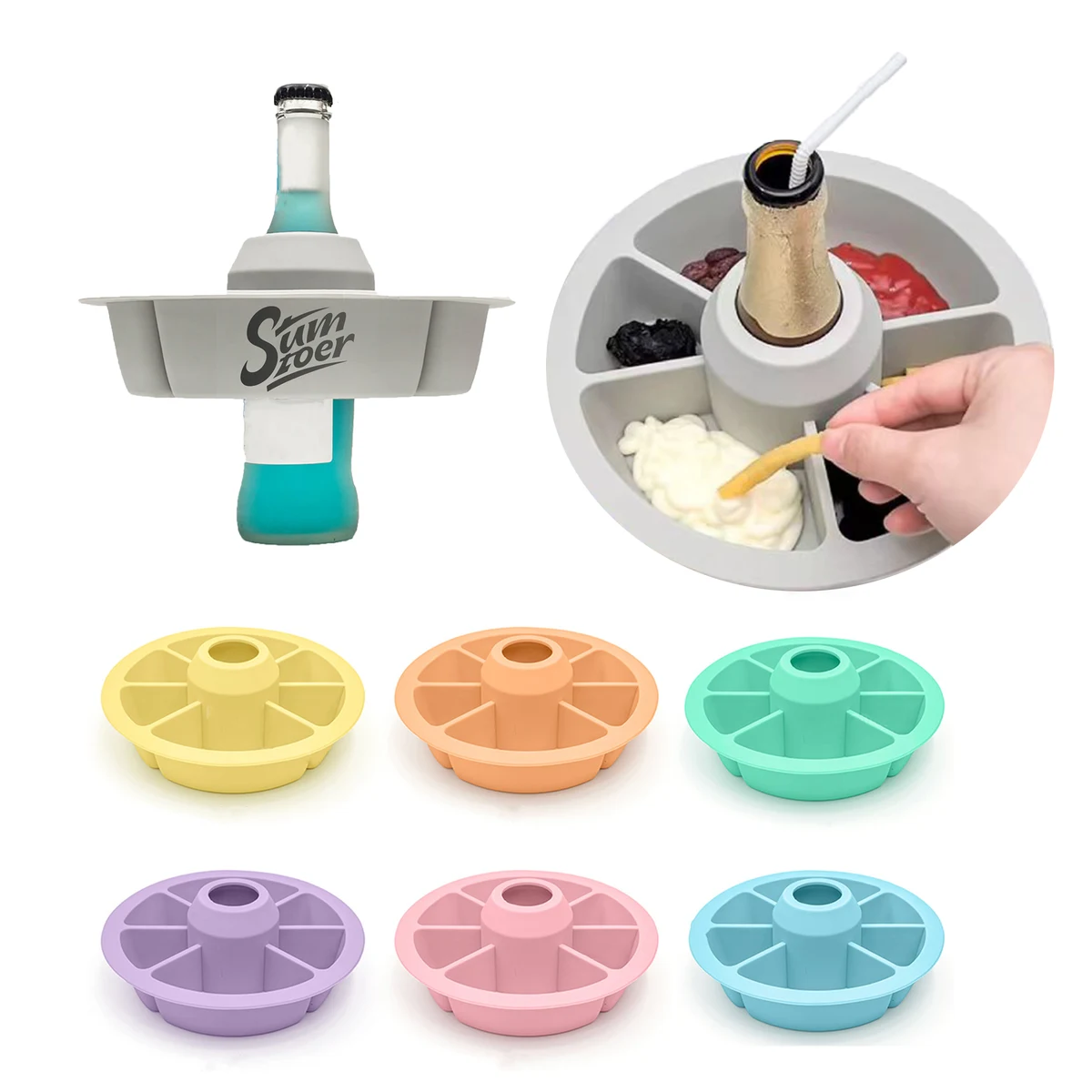 Beer Bottle-Matching Silicone Snack Bowl 1