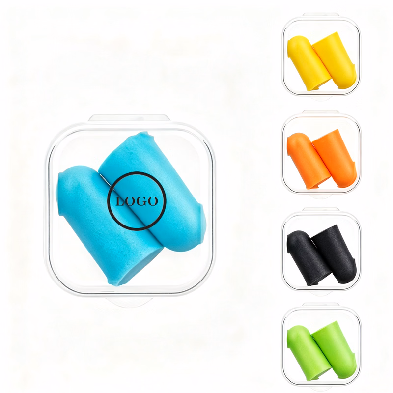 Soft Molded PU Foam Earplugs for Noise Reduction with Box