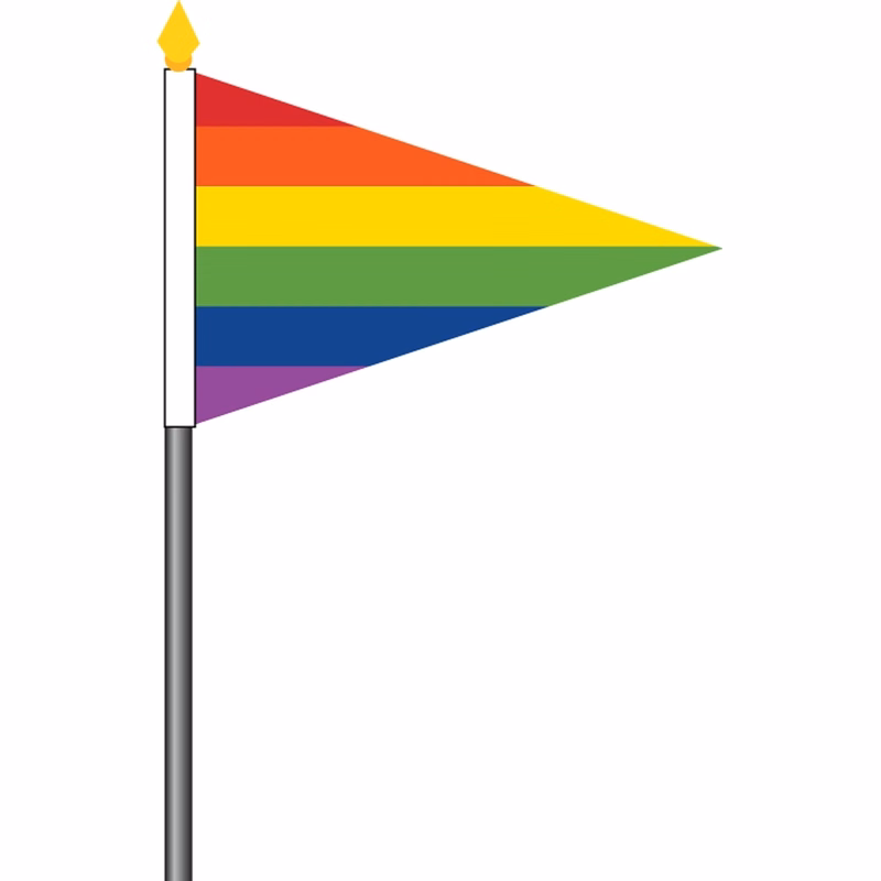 Rainbow Pennant Stick Flag