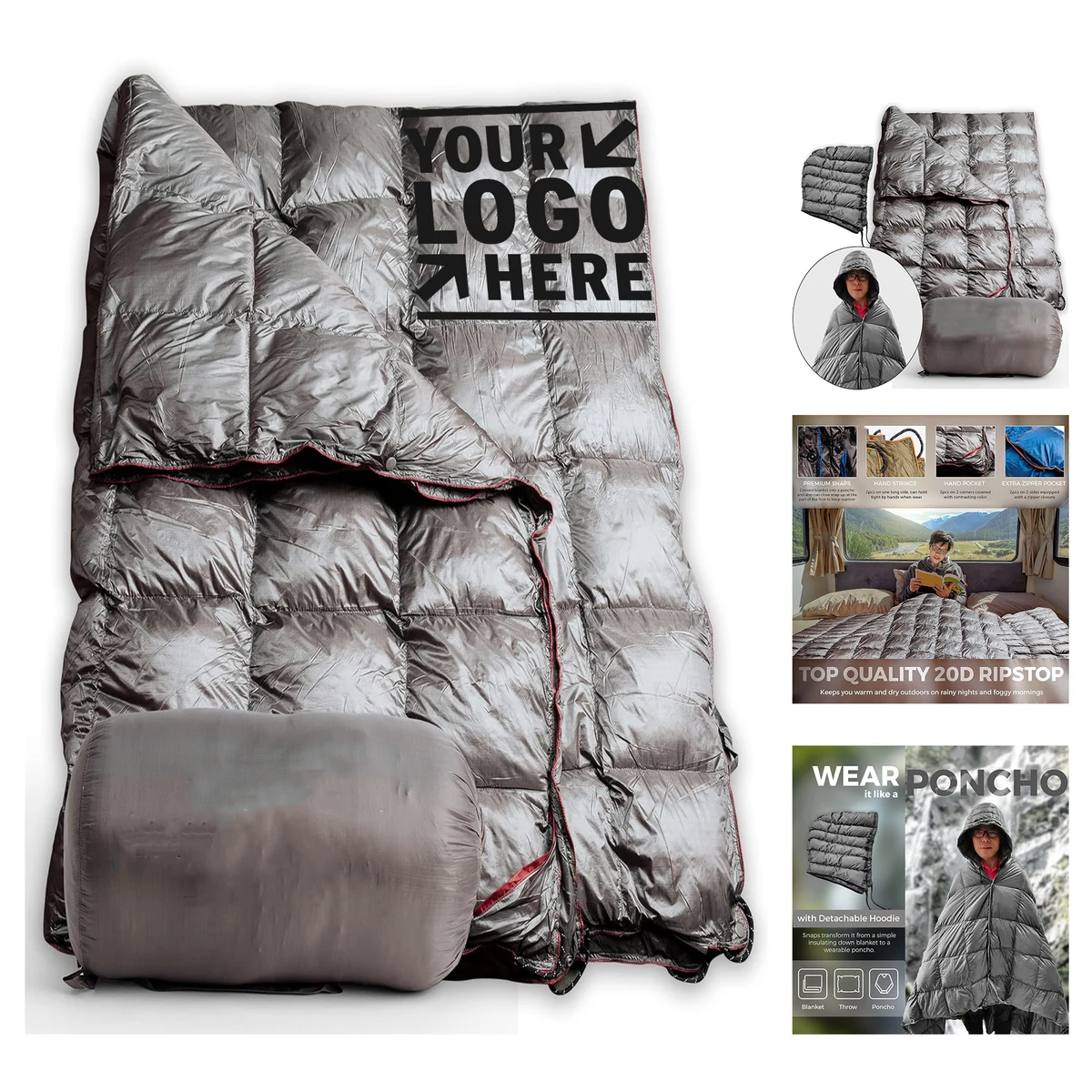 1 Person Backpacking Quilt Down Alternative Packable Lightweight Camping Puffy Blanket 1