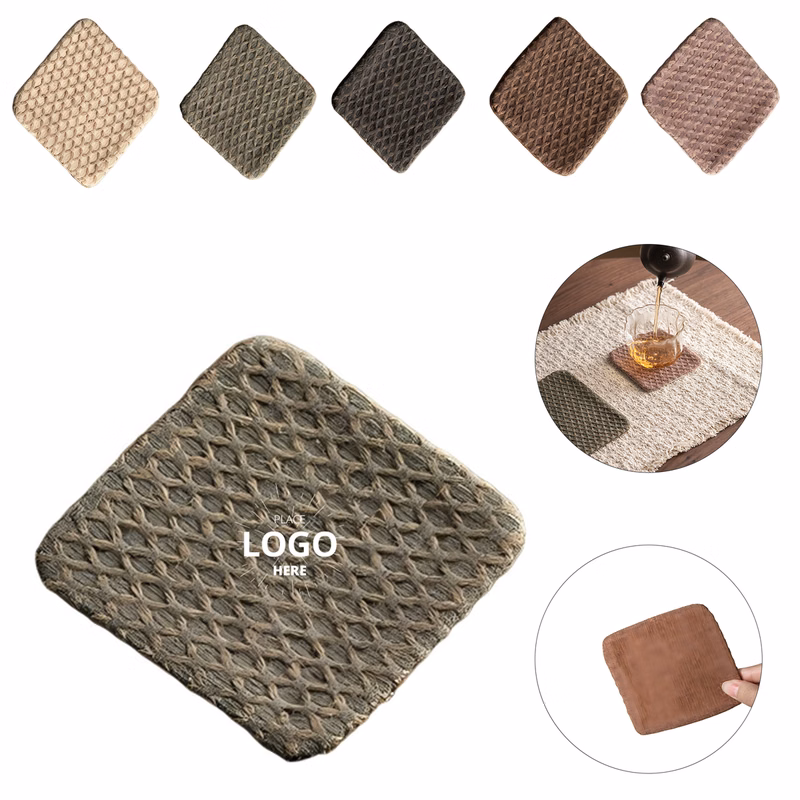 Square Cotton Linen Blend Coaster