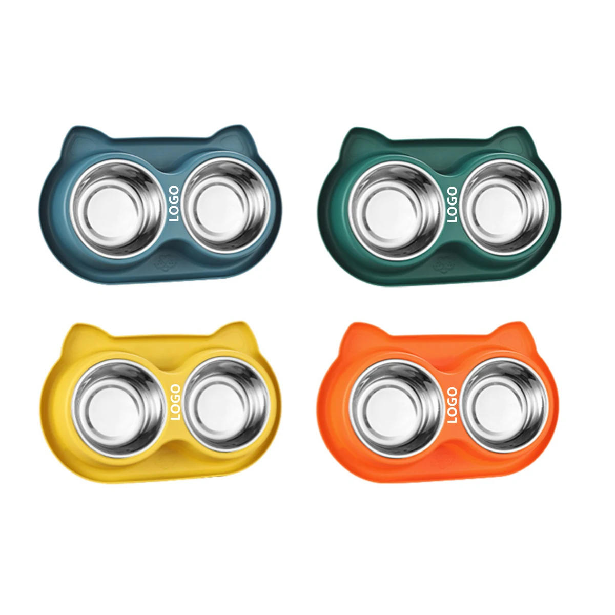 Water And Food Feeder Bowls With Silicone Mat 1