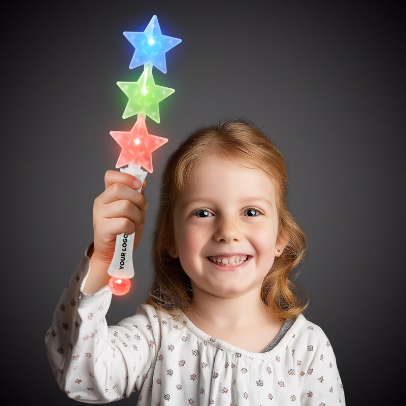 Triple Star LED Glow Light Up Wand
