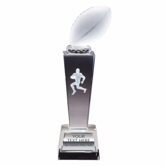 Crystal Tower Football Award 9x2.5"