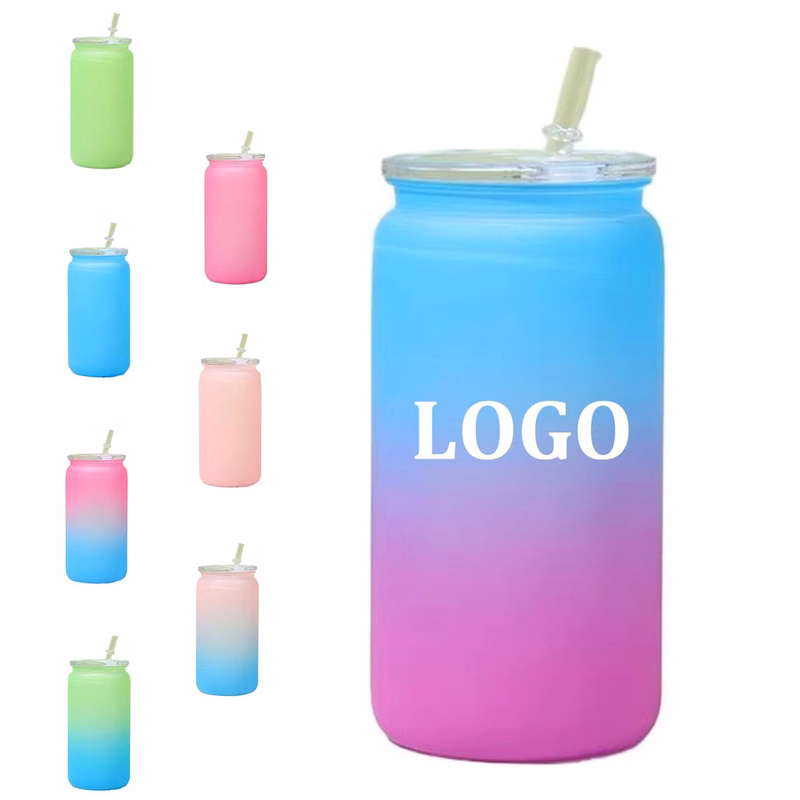 16oz Plastic Mason cup with straw