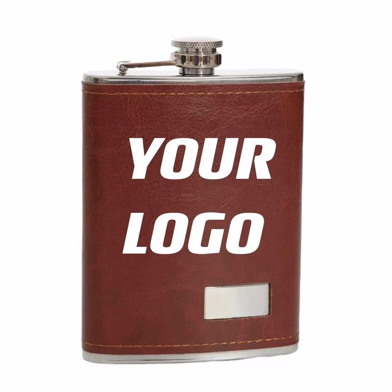 8 oz Stainless Steel Liquor Flask PU Surface
