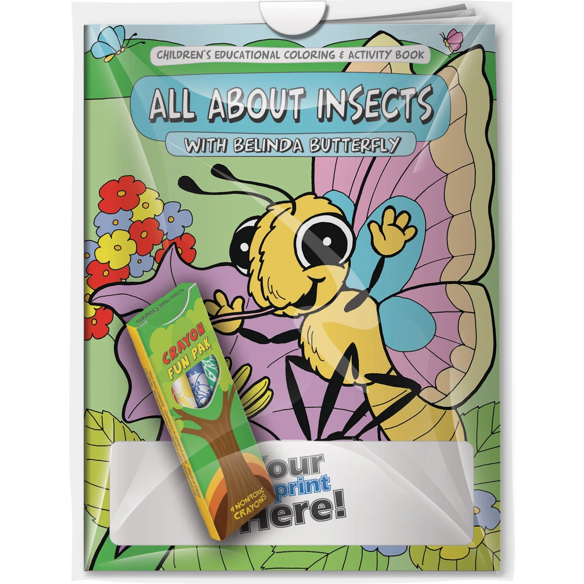 Combo Pack - CB1059 Coloring Book & 4-Pack of Crayons in a Poly Bag 1