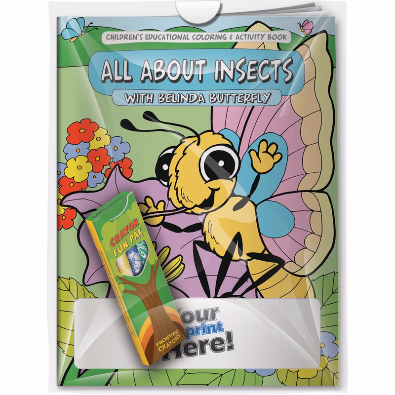 Combo Pack - CB1059 Coloring Book & 4-Pack of Crayons in a Poly Bag