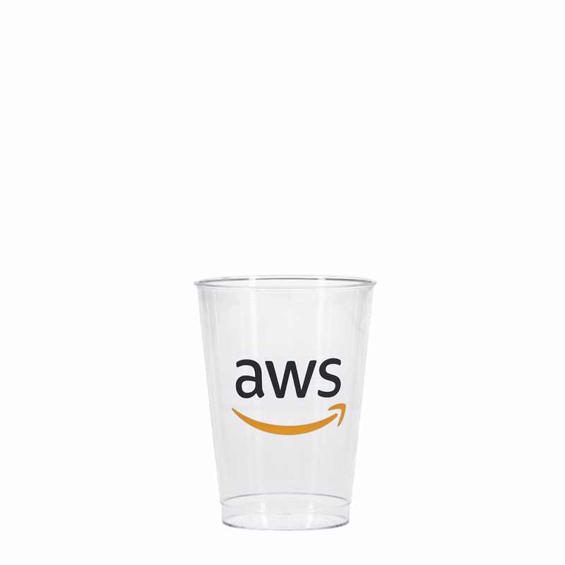7 oz Hard Plastic Smooth Cup Clear Tradition Print