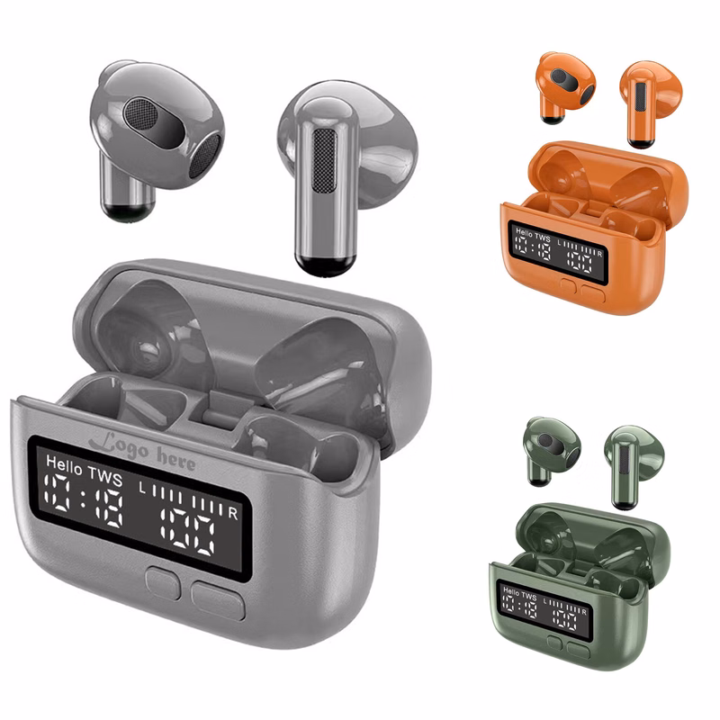 Compact Earbuds with LED Display and ENC Tech
