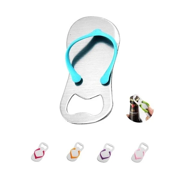 Custom 3.75 inch Stainless Steel Flip Flop Bottle Opener — Full-Color Barware 1