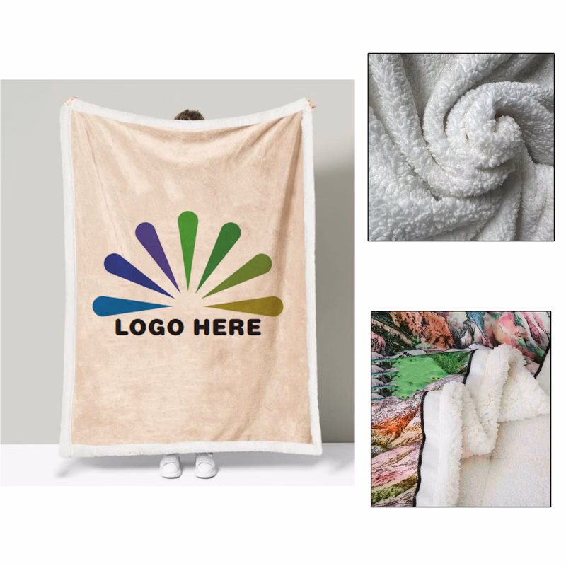 Single-Side Full-Color Printed Double-Layer Lamb Wool Blanket