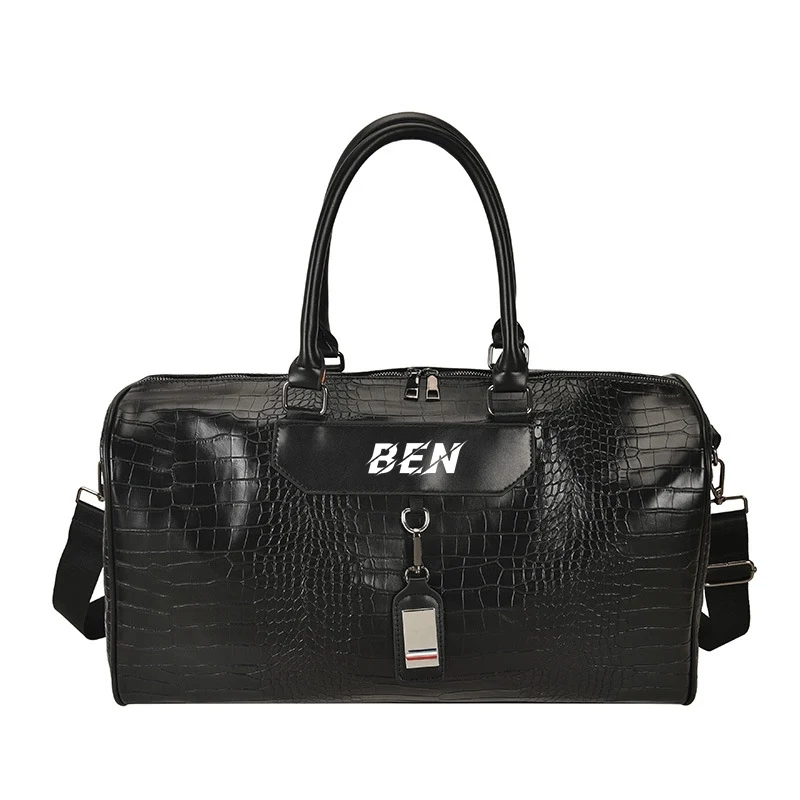 PU Leather Sport Gym Duffle Travel Bag w/ Luggage Sleeve 1