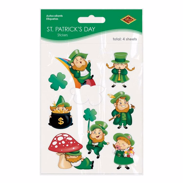 Leprechaun and Shamrock Stickers