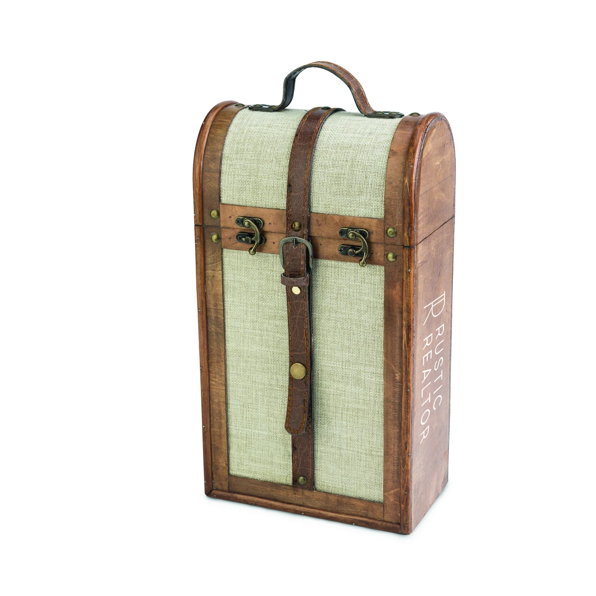 Twine Living® 2-Bottle Vintage Trunk Wine Box 1