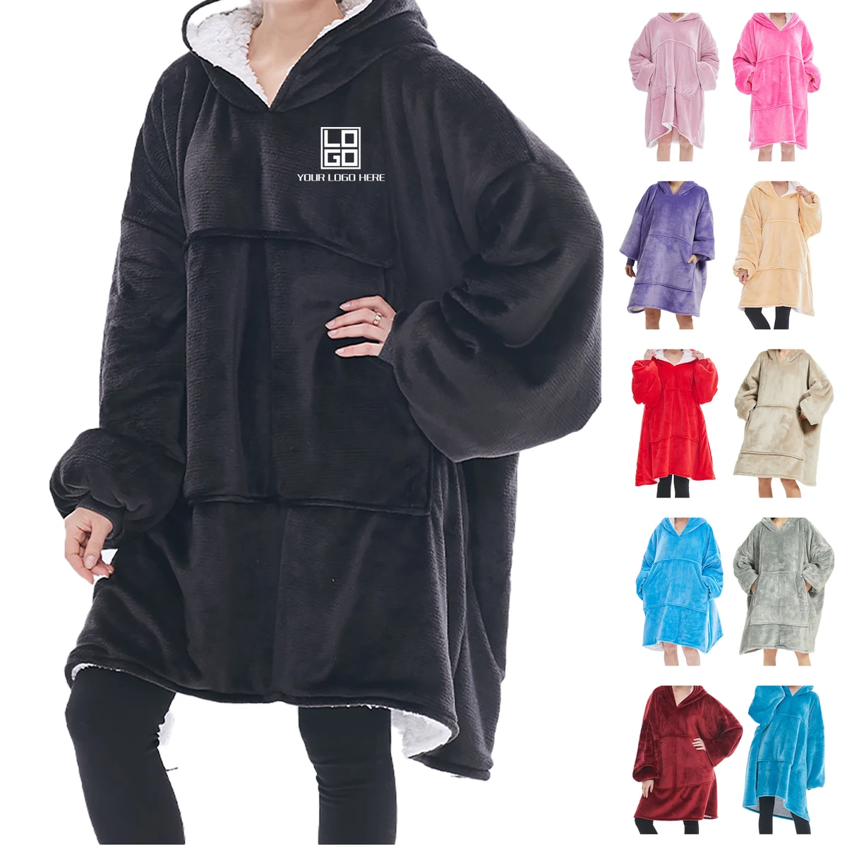 Flannel Hooded Lazy Blanket 1