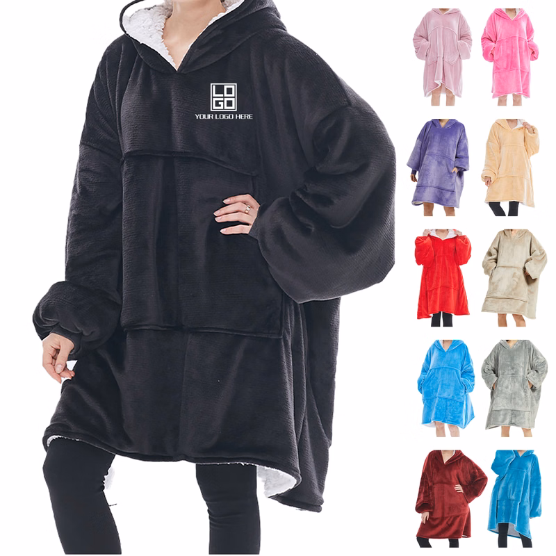 Flannel Hooded Lazy Blanket