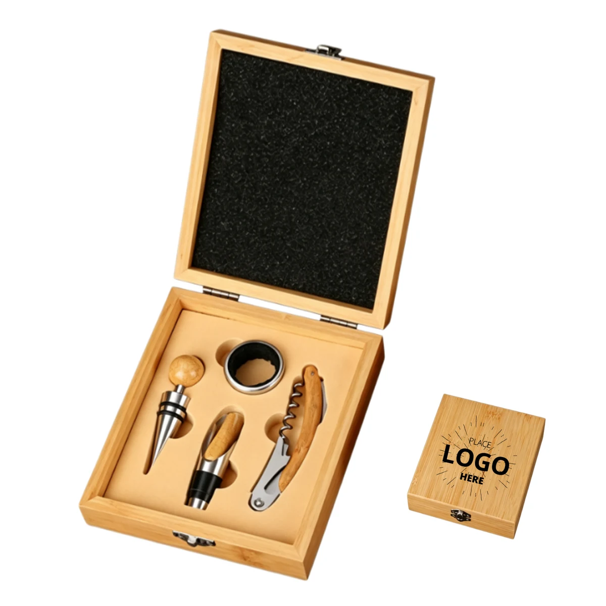 4-Piece Bamboo Wine Tool Set 1