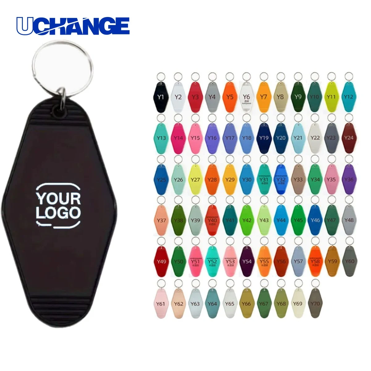 Diamond Shaped Plastic Keychain 1