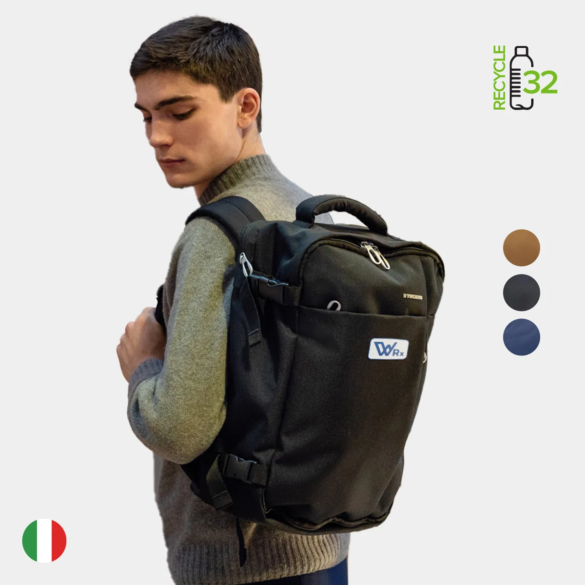 TUCANO® - Italy TUGO M Recycled Exclusive Cabin Luggage Travel Backpack 1