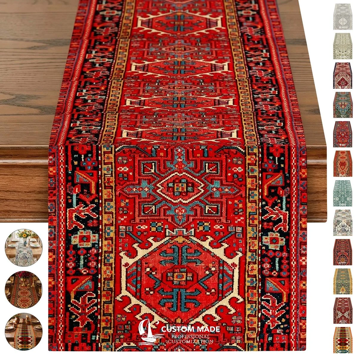 Bohemian Vintage Persian Pattern Table Runner 1