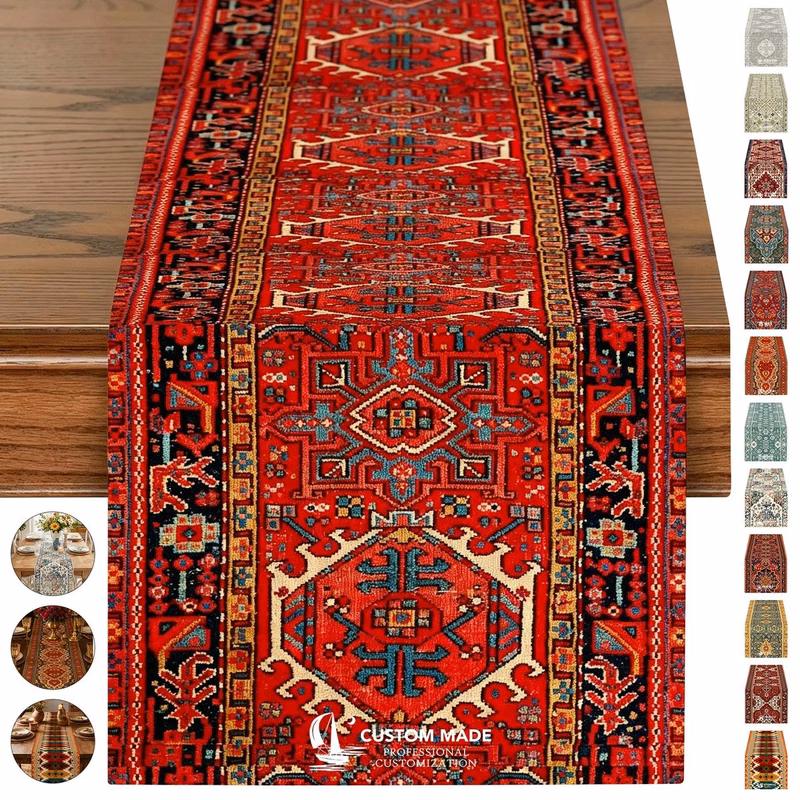 Bohemian Vintage Persian Pattern Table Runner