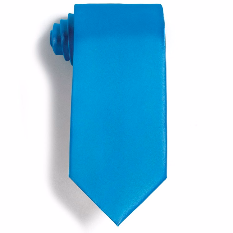 Turquoise Polyester Satin Tie