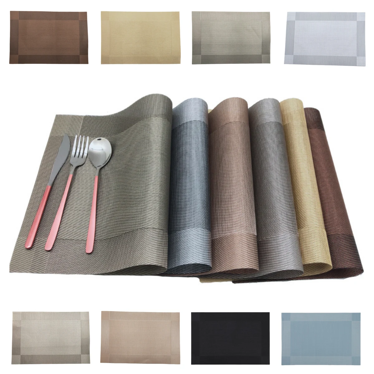 Custom Straw Placemats ?C Heat-Resistant, Roll-Up Design 1
