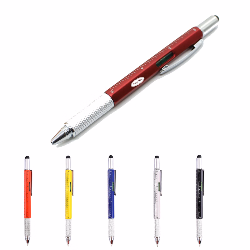 Multifunctional Metal Pen with Screwdriver, Level & Touchscreen