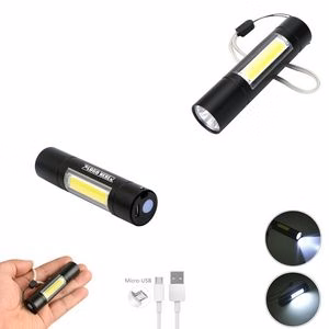 Portable Mini LED Flashlight With Side Light And Strobe Function
