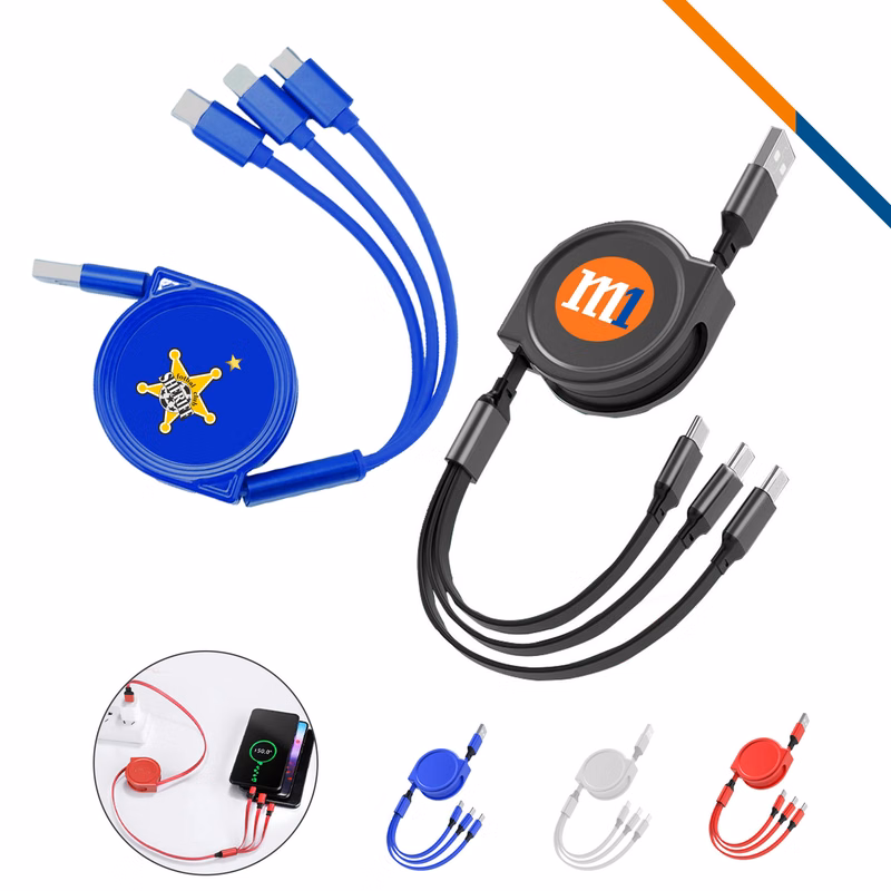 ZipLink 3in1 Retractable Fast Charging Cable