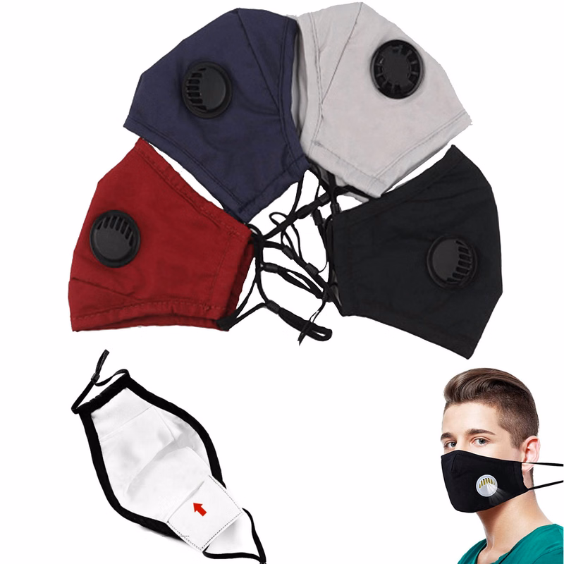 "Cotton Mask With Valve And Filter Pocket "