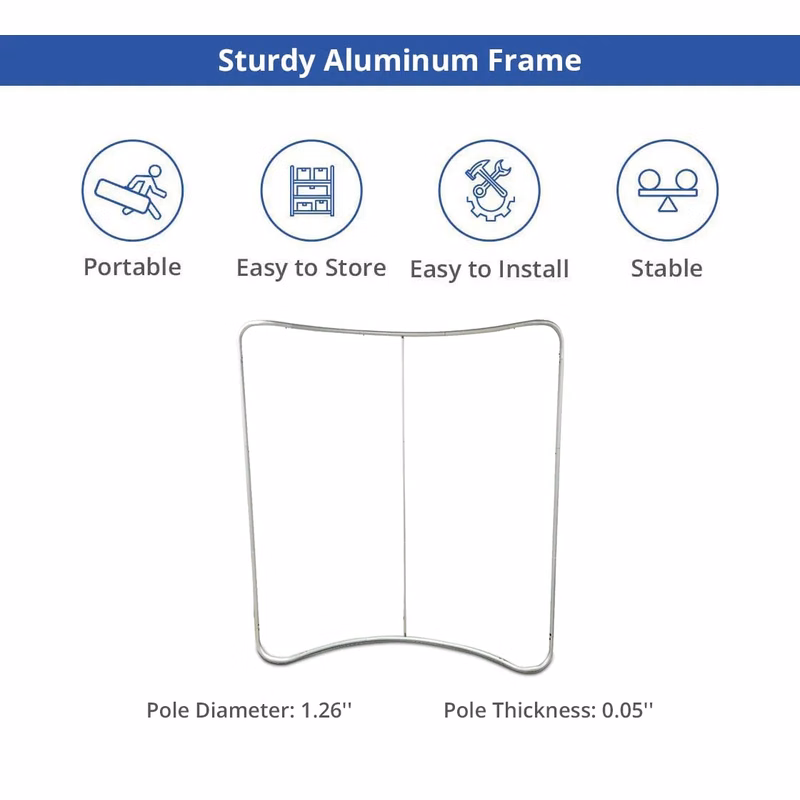 Pillow Case Backdrop - Curve Hardware only (8' x 8')