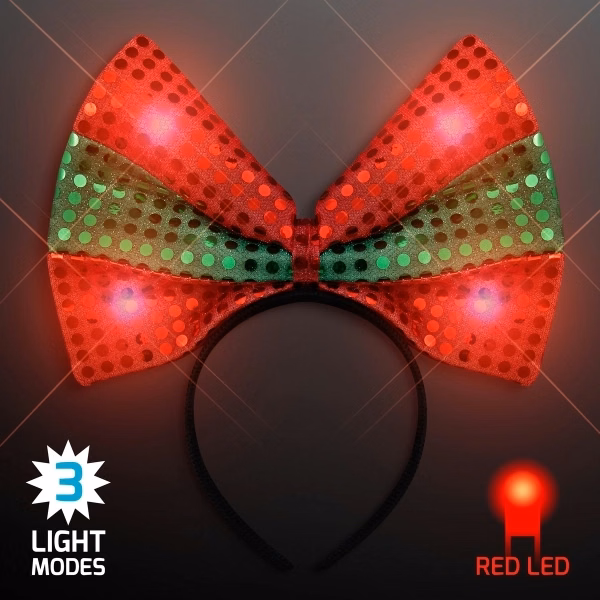 Light Up Festive Christmas Bow Headbands