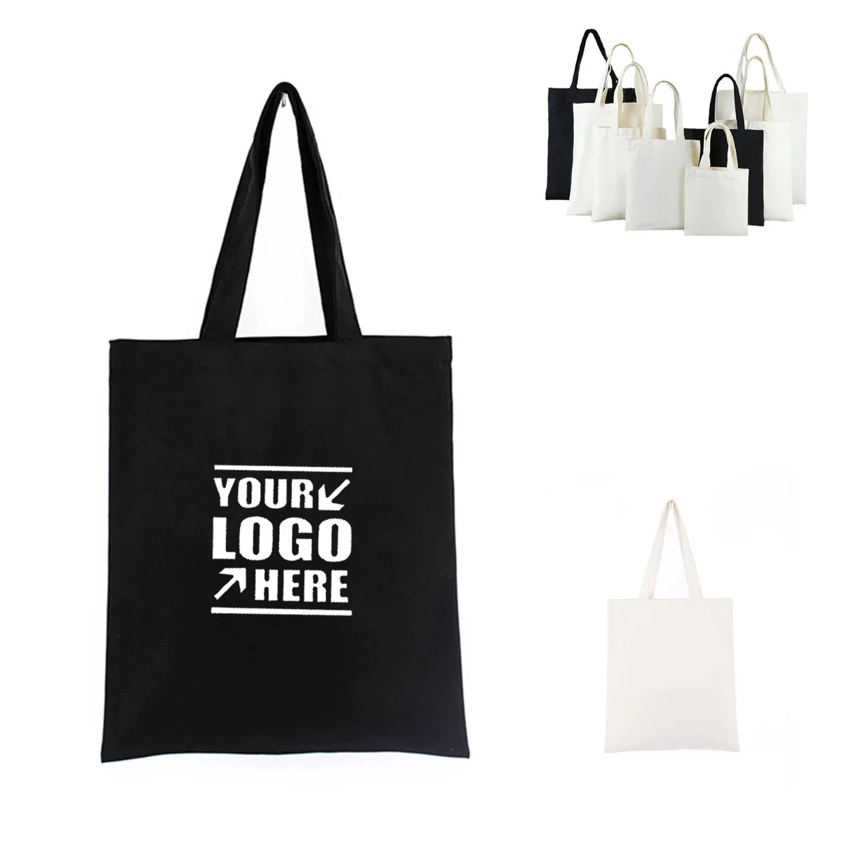 Reusable Canvas Tote Shopping Bag, custom tote bag with logo imprint 1