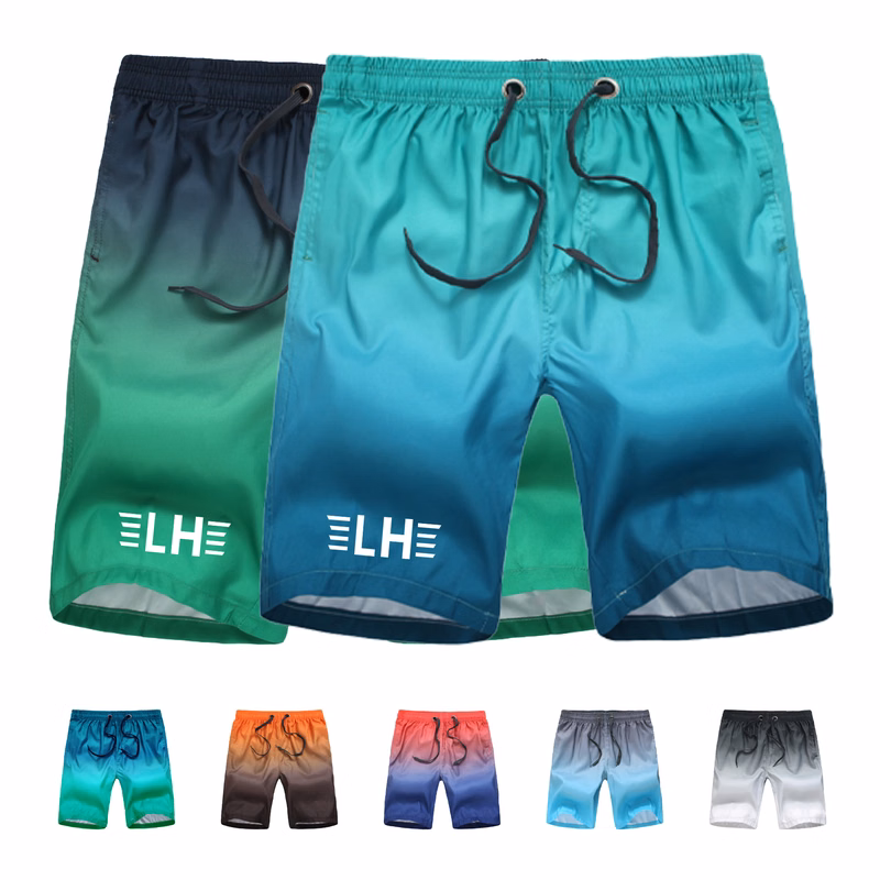 Men's Printed Gradient Beach Shorts