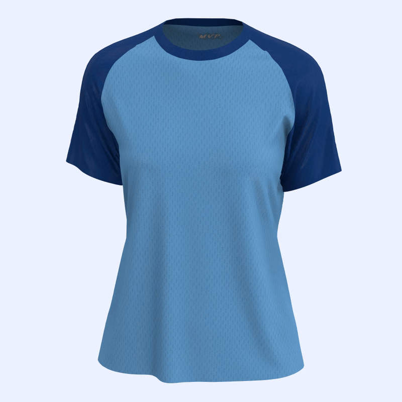 Women's Contrast color Raglan sleeve V-neck jersey