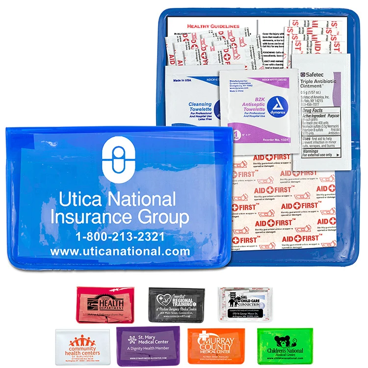 "HEAL-ON-THE-GO XL" 15 Piece Economy First Aid Kit in Colorful Vinyl Kit 1